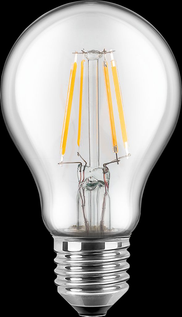 LED Filament Glühfaden Birne Klar 7W (Ersatz für 60W) 2700K mit Stepdim-Funktion: 100%/ 50%/ 7% per Lichtschalter